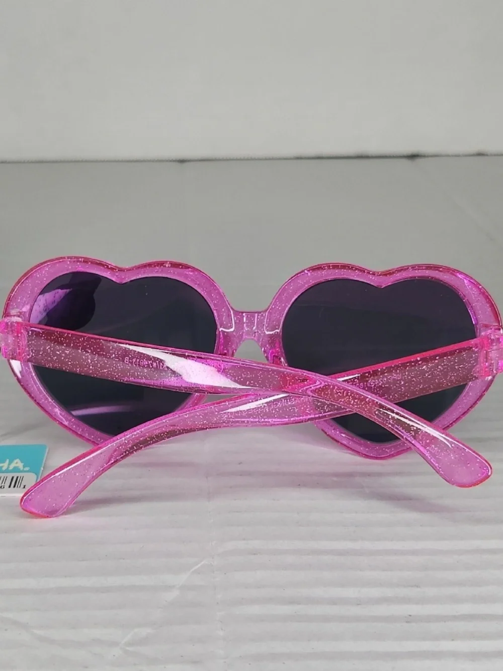 New Kidz Piranha 62076 Heart Shaped Pink Glitter Sunglasses UVA UVB Protection
